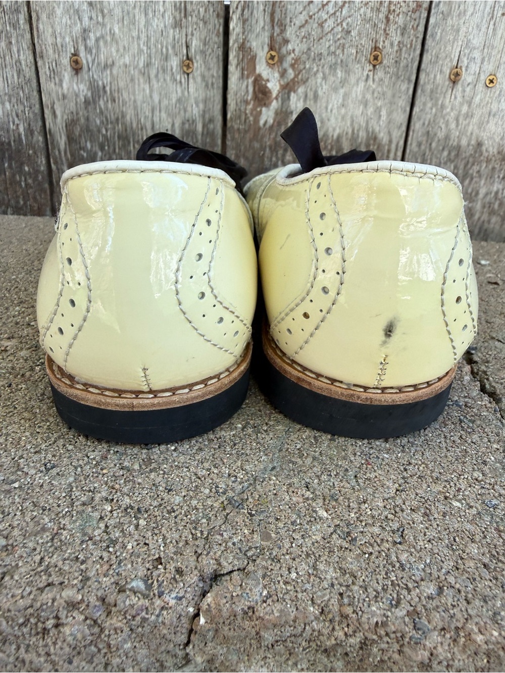 Bass Odette Cream Leather Oxford Saddle Shoe Black Lace Rachel Antonoff Size 8.5 - Picture 3 of 9